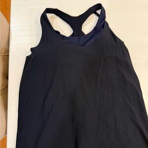 Athleta 2 in one ultimate support tank top with built in bra large nwt blue